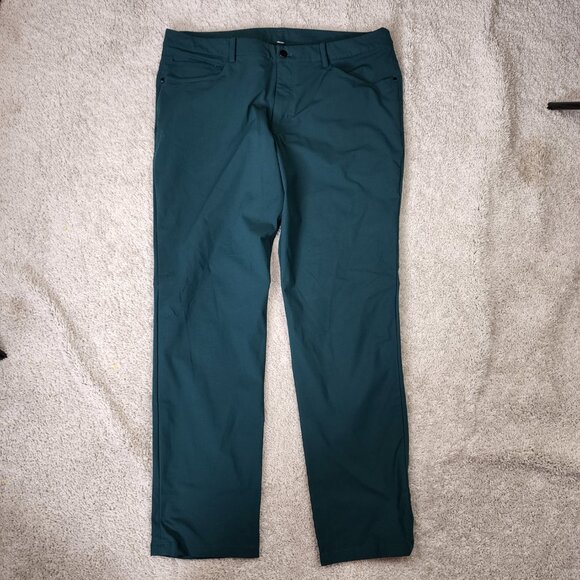 Lululemon Commission? ABC? Office Work Chino Pants Green Mens Size 38x33 Slim - Picture 9 of 9